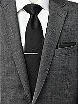 Rear View Thumbnail - Black Dupioni Pocket Squares by After Six