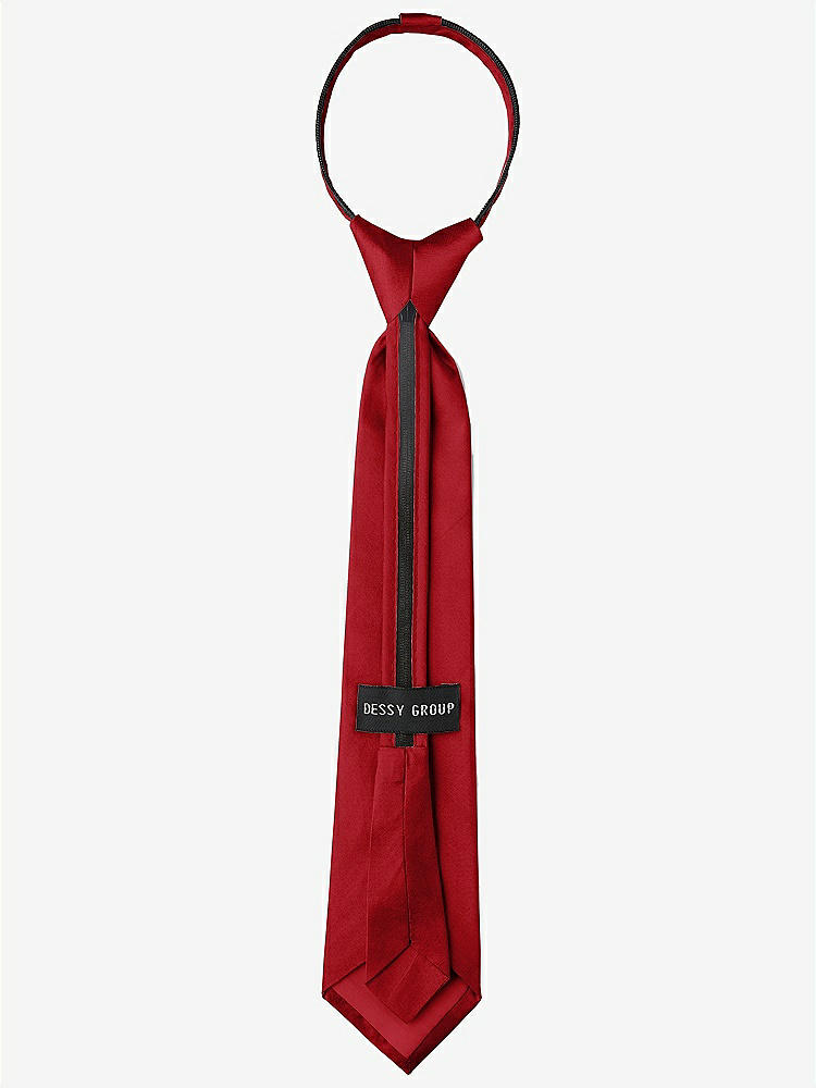 Back View - Garnet Peau de Soie Boy's 14" Zip Necktie by After Six