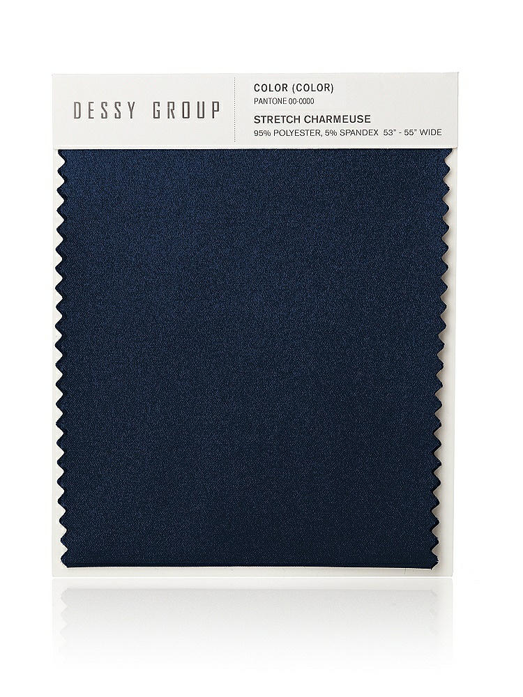 Front View - Midnight Navy Stretch Charmeuse Swatch