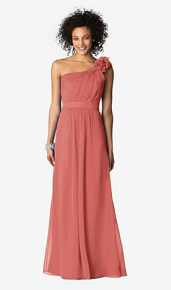 Front View - Coral Pink After Six Bridesmaids Style 6611
