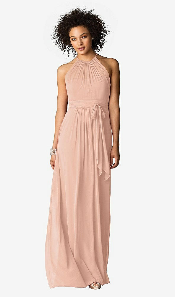 Front View - Pale Peach After Six Bridesmaid Dress 6613
