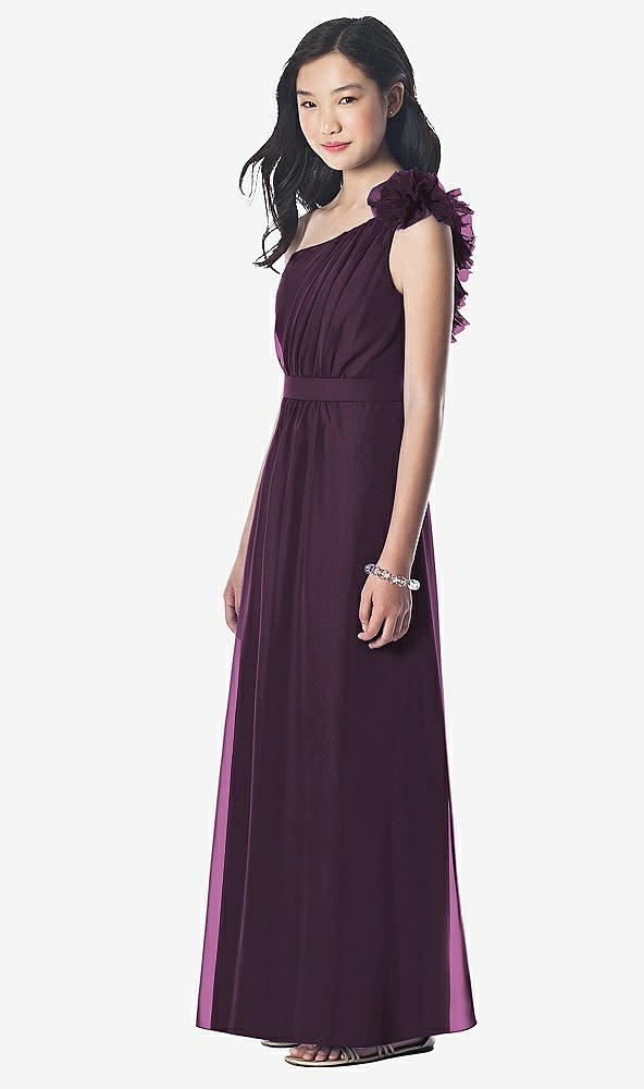 Front View - Aubergine Dessy Collection Junior Bridesmaid style JR611