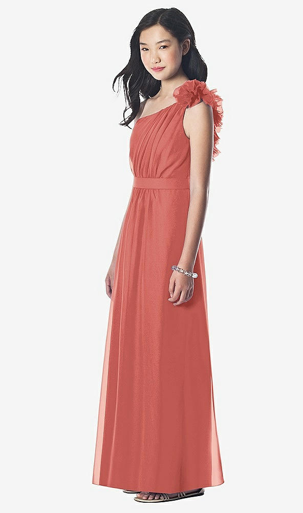 Front View - Coral Pink Dessy Collection Junior Bridesmaid style JR611