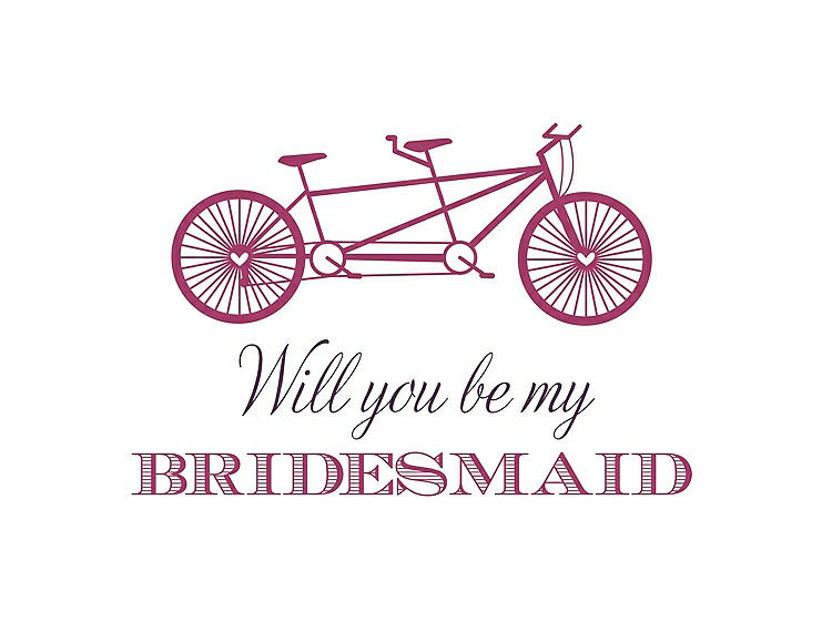 Front View - Berry Twist & Aubergine Will You Be My Bridesmaid Card - Bike