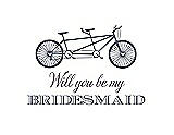 Front View Thumbnail - Blue Steel & Aubergine Will You Be My Bridesmaid Card - Bike