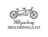 Front View Thumbnail - Charcoal Gray & Aubergine Will You Be My Bridesmaid Card - Bike