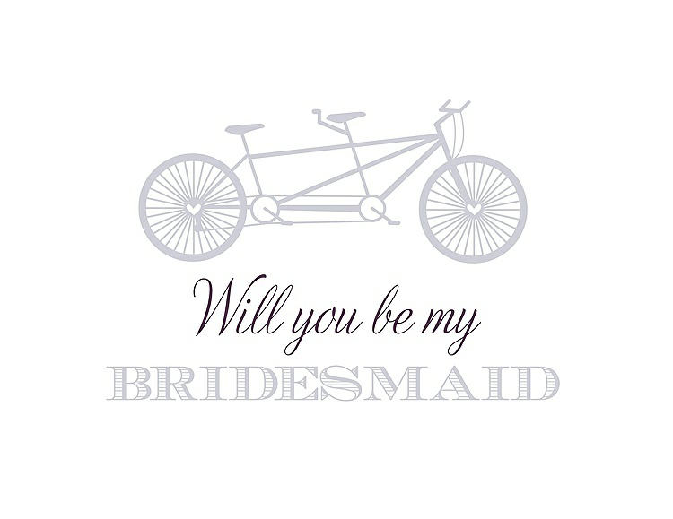 Front View - Dove & Aubergine Will You Be My Bridesmaid Card - Bike