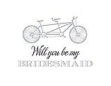 Front View Thumbnail - Dove & Aubergine Will You Be My Bridesmaid Card - Bike