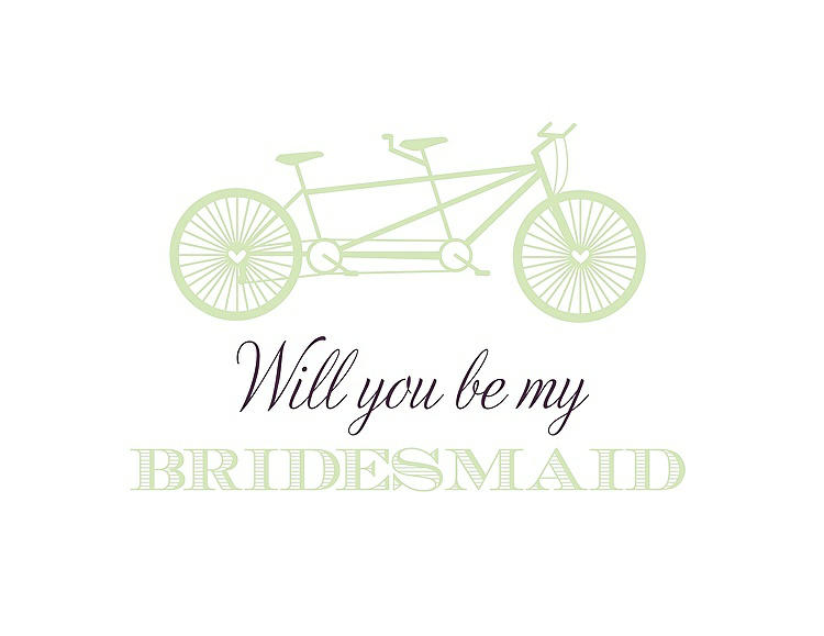 Front View - Honey Dew & Aubergine Will You Be My Bridesmaid Card - Bike