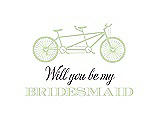 Front View Thumbnail - Honey Dew & Aubergine Will You Be My Bridesmaid Card - Bike