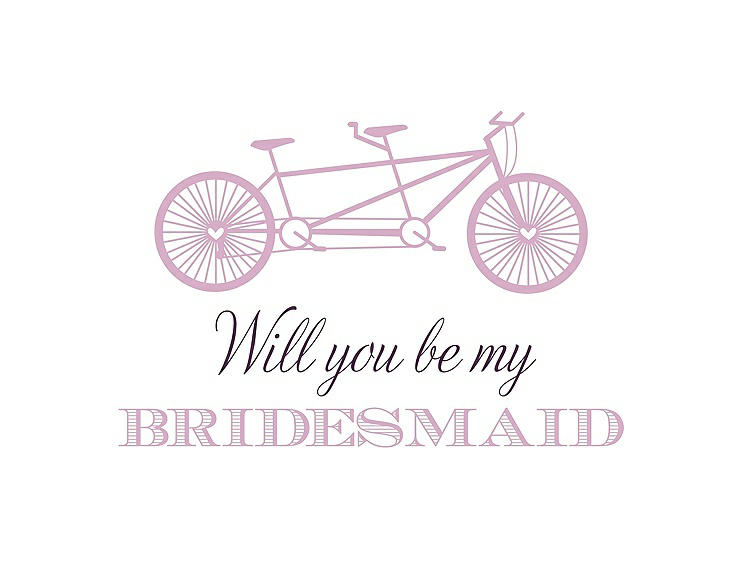 Front View - Hyacinth (iridescent Taffeta) & Aubergine Will You Be My Bridesmaid Card - Bike