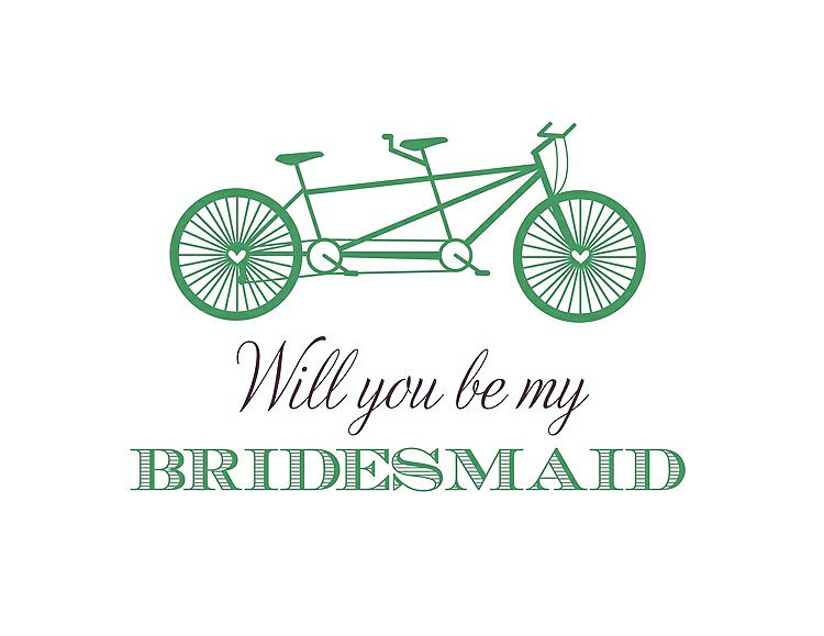 Front View - Juniper & Aubergine Will You Be My Bridesmaid Card - Bike