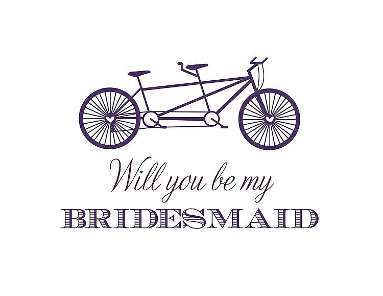 Front View - Majestic & Aubergine Will You Be My Bridesmaid Card - Bike