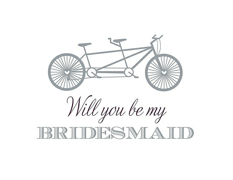 Front View - Mystic & Aubergine Will You Be My Bridesmaid Card - Bike