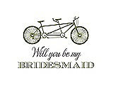 Front View Thumbnail - Olive & Aubergine Will You Be My Bridesmaid Card - Bike