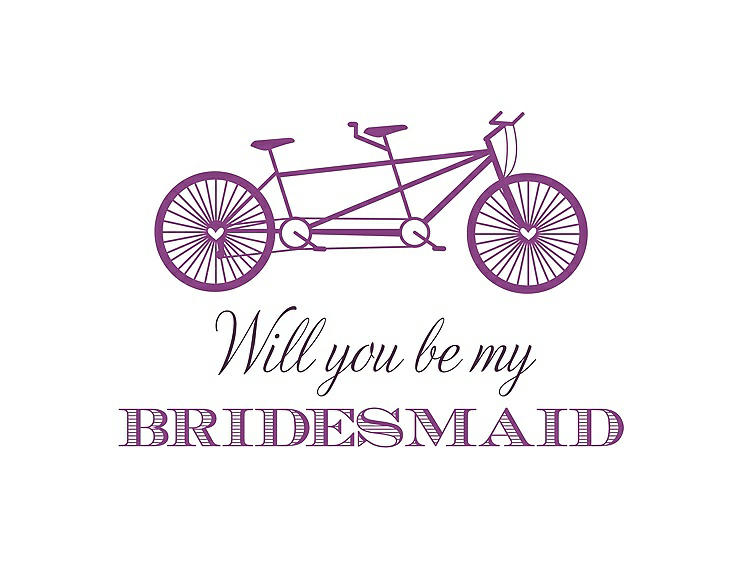 Front View - Orchid & Aubergine Will You Be My Bridesmaid Card - Bike