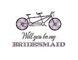 Front View Thumbnail - Orchid & Aubergine Will You Be My Bridesmaid Card - Bike