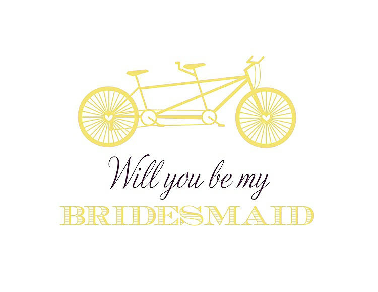 Front View - Snapdragon & Aubergine Will You Be My Bridesmaid Card - Bike