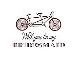 Front View Thumbnail - Spanish Rose & Aubergine Will You Be My Bridesmaid Card - Bike