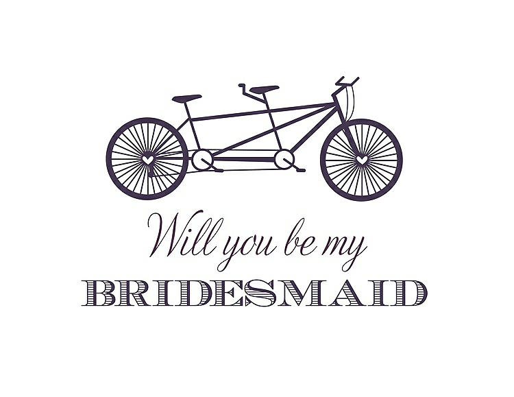 Front View - Violet & Aubergine Will You Be My Bridesmaid Card - Bike