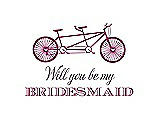 Front View Thumbnail - Watermelon & Aubergine Will You Be My Bridesmaid Card - Bike