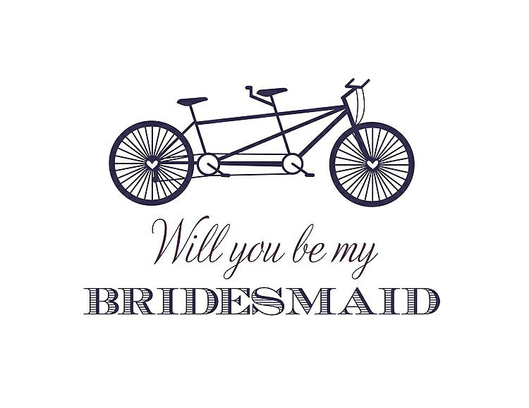 Front View - Amethyst & Aubergine Will You Be My Bridesmaid Card - Bike