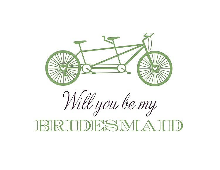 Front View - Apple Slice & Aubergine Will You Be My Bridesmaid Card - Bike