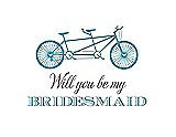 Front View Thumbnail - Aquamarine & Aubergine Will You Be My Bridesmaid Card - Bike