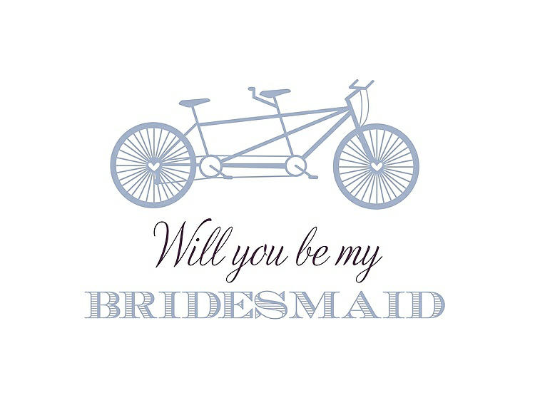 Front View - Arctic & Aubergine Will You Be My Bridesmaid Card - Bike