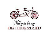 Front View Thumbnail - Barcelona & Aubergine Will You Be My Bridesmaid Card - Bike