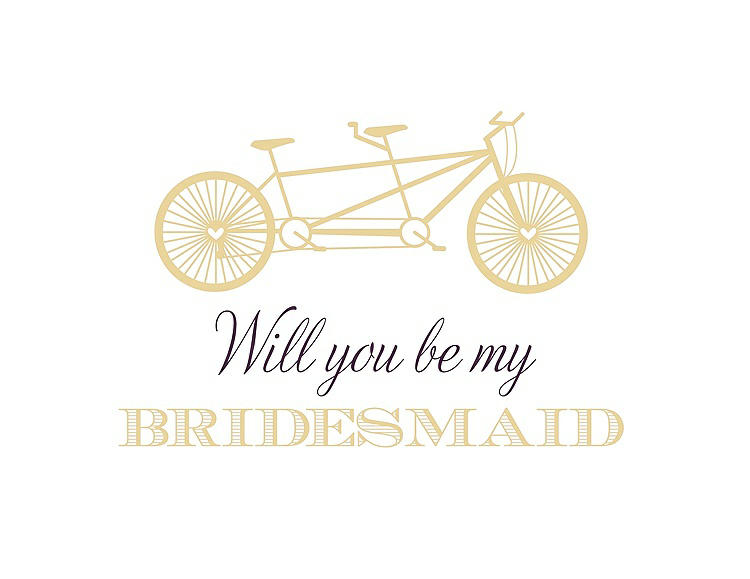 Front View - Buttercup & Aubergine Will You Be My Bridesmaid Card - Bike