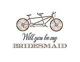 Front View Thumbnail - Cappuccino & Aubergine Will You Be My Bridesmaid Card - Bike