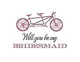 Front View Thumbnail - Carnation & Aubergine Will You Be My Bridesmaid Card - Bike