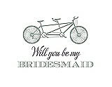 Front View Thumbnail - Celadon & Aubergine Will You Be My Bridesmaid Card - Bike