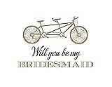 Front View Thumbnail - Champagne & Aubergine Will You Be My Bridesmaid Card - Bike