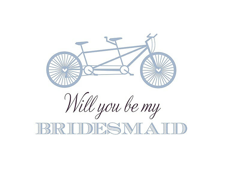 Front View - Cloudy & Aubergine Will You Be My Bridesmaid Card - Bike