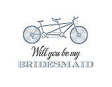 Front View Thumbnail - Cloudy & Aubergine Will You Be My Bridesmaid Card - Bike