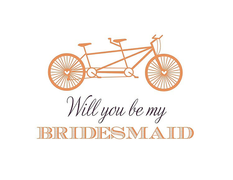 Front View - Clementine & Aubergine Will You Be My Bridesmaid Card - Bike