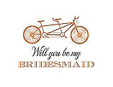 Front View Thumbnail - Clementine & Aubergine Will You Be My Bridesmaid Card - Bike