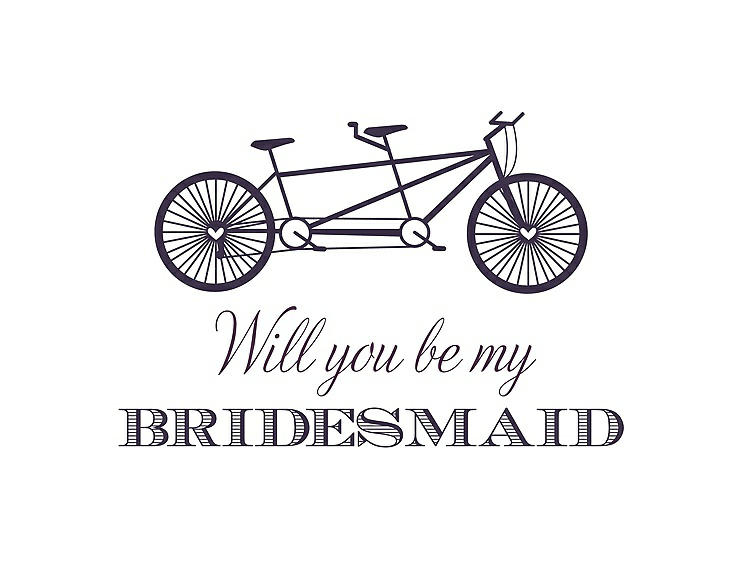Front View - Concord & Aubergine Will You Be My Bridesmaid Card - Bike