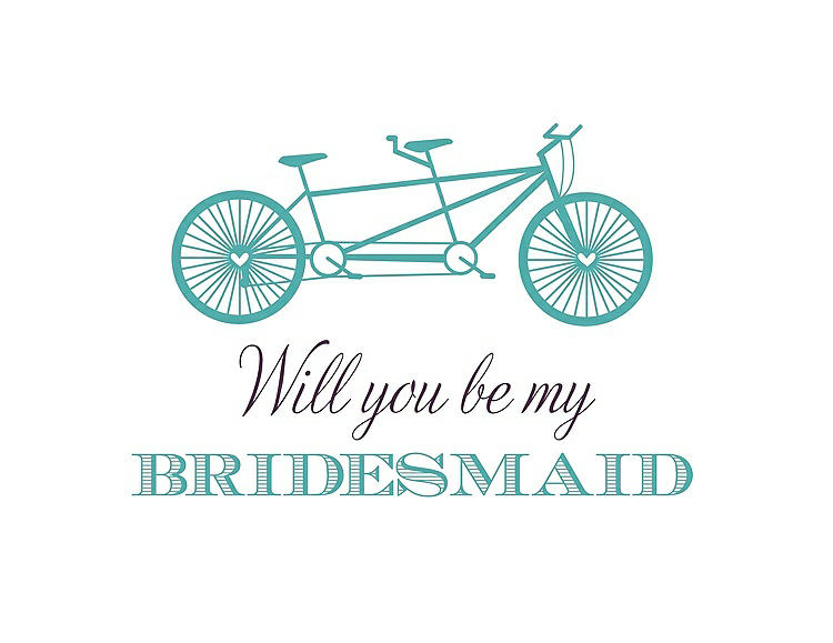 Front View - Capri & Aubergine Will You Be My Bridesmaid Card - Bike