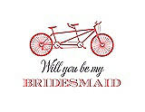 Front View Thumbnail - Coral & Aubergine Will You Be My Bridesmaid Card - Bike