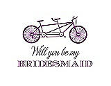 Front View Thumbnail - Dahlia & Aubergine Will You Be My Bridesmaid Card - Bike
