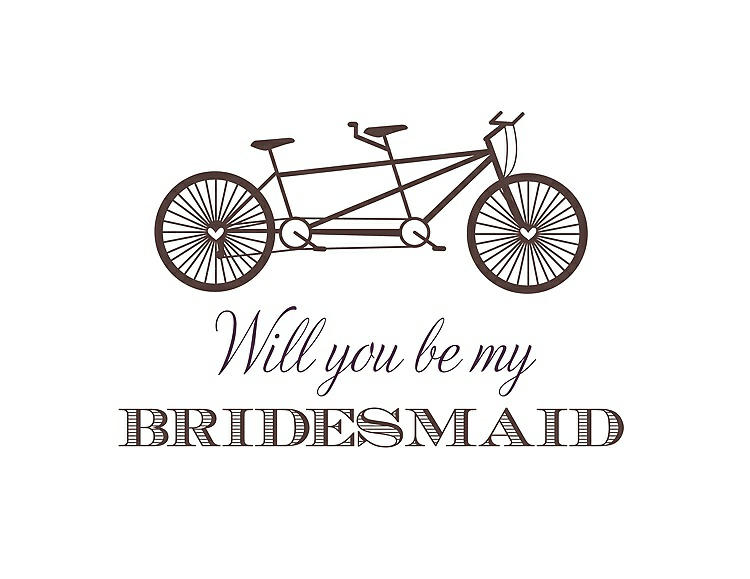 Front View - Drift Wood & Aubergine Will You Be My Bridesmaid Card - Bike
