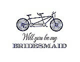Front View Thumbnail - Electric Blue & Aubergine Will You Be My Bridesmaid Card - Bike