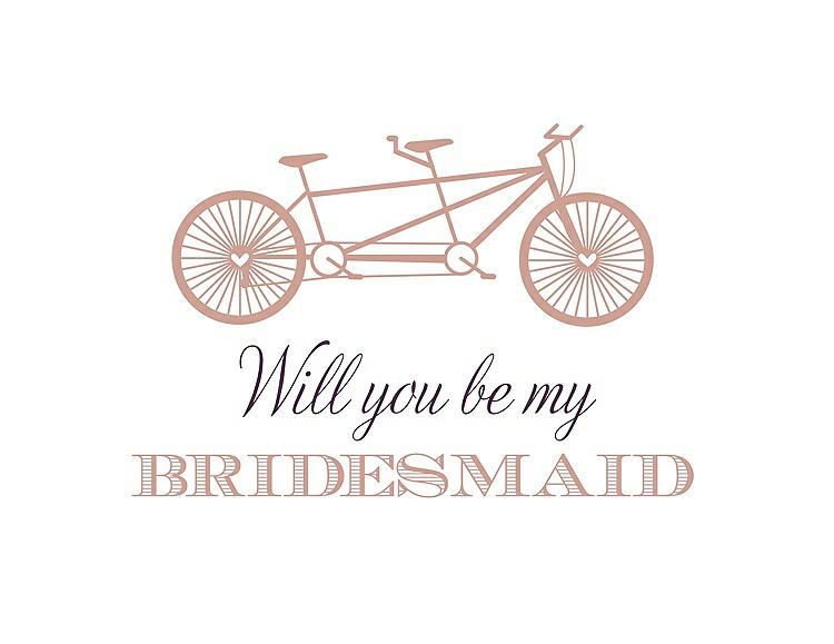 Front View - Fresco & Aubergine Will You Be My Bridesmaid Card - Bike