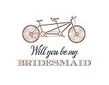 Front View Thumbnail - Fresco & Aubergine Will You Be My Bridesmaid Card - Bike