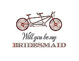 Front View Thumbnail - Fiesta & Aubergine Will You Be My Bridesmaid Card - Bike