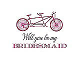 Front View Thumbnail - Fuchsia & Aubergine Will You Be My Bridesmaid Card - Bike