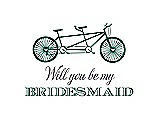 Front View Thumbnail - Hunter Green & Aubergine Will You Be My Bridesmaid Card - Bike